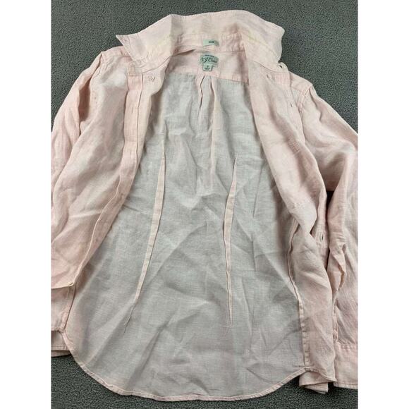 J Crew Baird McNutt Irish Linen Shirt Men S Pink Slim Button Down Long Sleeve - Picture 9 of 9